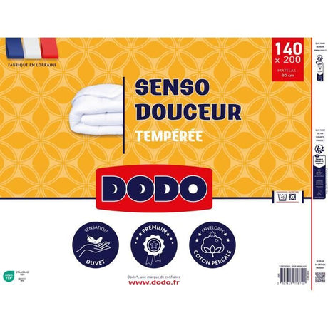 DODO - Couette tempérée 350 g/m˛ - SENSO DOUCEUR - 140 x 200 cm - Blanc