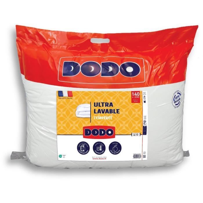 Couette Tempérée 300 gr/m˛ - DODO -  Ultra Lavable - 140 x 200 cm - Blanc