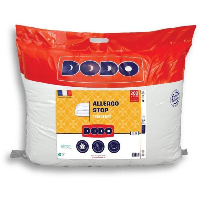 Couette Tempérée 300 gr/m˛ - DODO - ALLERGO STOP - 200 x 200 cm - Blanc