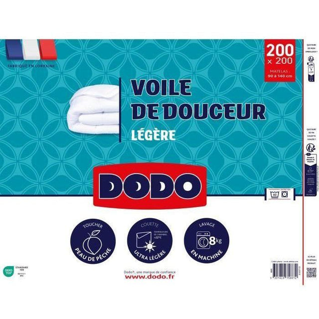 DODO - Couette ultra légere 100 g/m˛ - VOILE DE DOUCEUR - 200 x 200 cm - Blanc