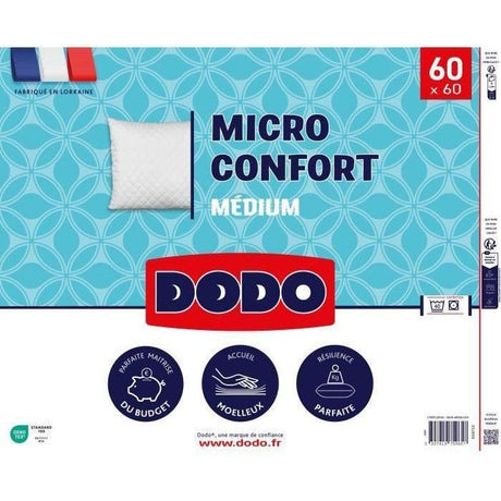 Oreiller Micro Confort - DODO - 60 x 60 cm - Blanc