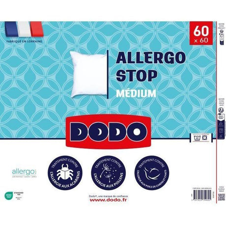 Oreiller - DODO - ALLERGO STOP - 60 x 60 cm - Blanc
