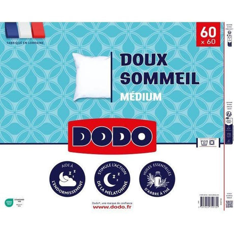 Oreiller - DODO - DOUX SOMMEIL - 60 x 60 cm - Blanc