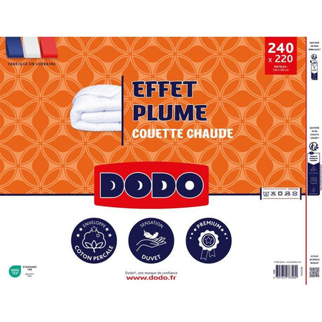 DODO - Couette chaude - Effet Plume - 220 x 240 cm - 400 g/m˛ - 2 personnes - 100% Polyester
