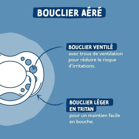 2 Sucettes anatomiques - DODIE - A109 EDL - +18 mois - Mathilde Cabanas Bleu