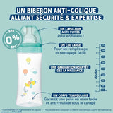 Lot de 3 biberons - DODIE - EB19 - 270 ml - Tétine plate - Vert