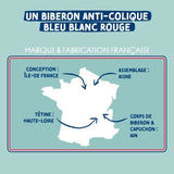 Lot de 3 biberons - DODIE - EB19 - 270 ml - Tétine plate - Vert