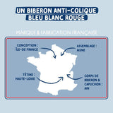 Biberon anti-colique - DODIE - 330 ml - Tétine ronde - +6 mois - 3 vitesses - Débit 3 - Rose