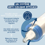 Biberon anti-colique - DODIE - 330 ml - Tétine ronde - +6 mois - 3 vitesses - Débit 3 - Rose