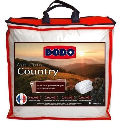Couette Chaude 400gr/m˛ - DODO - COUNTRY - 140 x 200 cm - Blanc