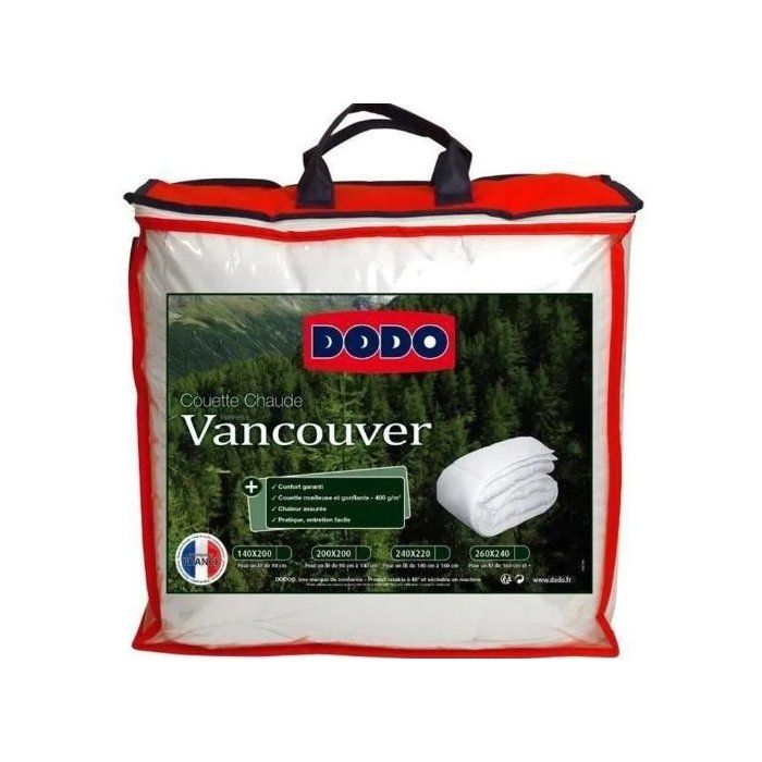 Couette Chaude Vancouver 400gr/m˛ - DODO - 240 x 260 cm - Blanc