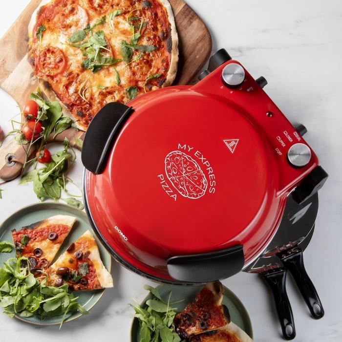 Four a pizza électrique - DOMO - DO9284PZ - 1200 W - Ř 32 cm - Rouge
