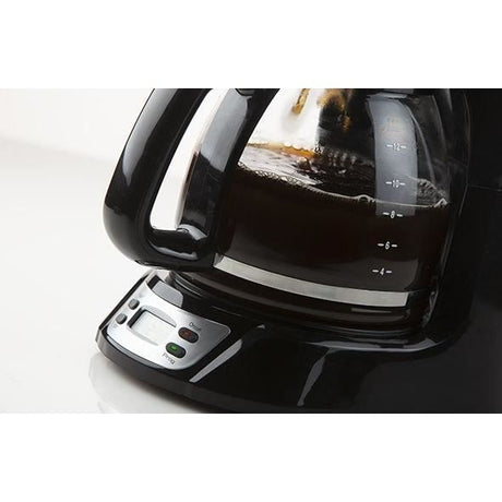 Cafetičre Filtre - DOMO - DO708K - 1000 W - 1,5 L - 12 tasses - Ecran LCD - Minuteur 24 h - Noir et acier inoxydable