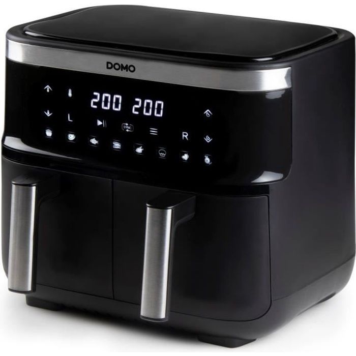 Friteuse sans huile DOMO - DO537FR - Double cuve - Capacité 8L - Jusqu'a 200° - 8 programmes de cuisson - 2850W