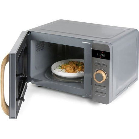 Micro-ondes - DOMO - DO3420 - Gris avec finition boisée - L45,1 x P34,7 x H25,8 cm - 20 L - 5 niveaux de puissance - 700W