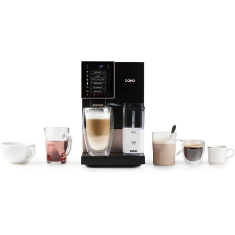 Machine a expresso automatique avec broyeur DOMO DO743K – 19 bar – 6 recettes café – 1350 W – Noir