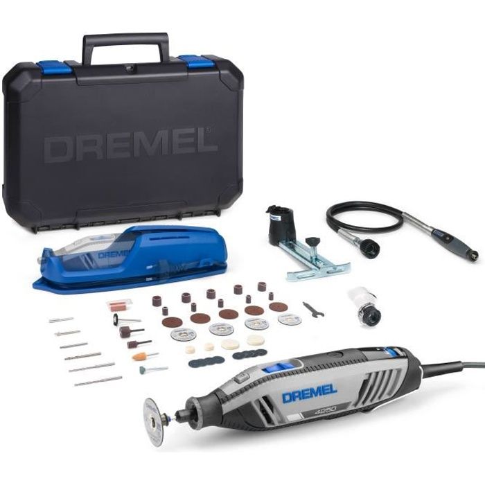 Outil rotatif multifonction DREMEL - filaire 4250-3/45 - 45 accessoires + 3 adaptations - F0134250JF