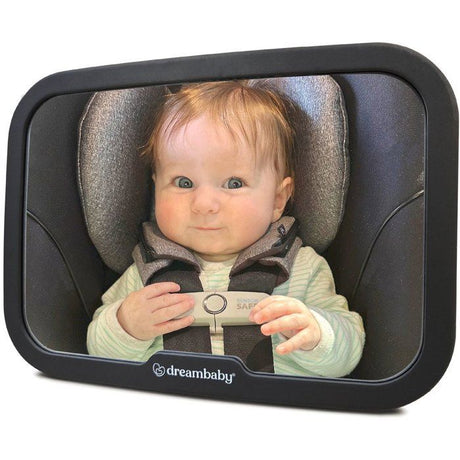 Grand miroir réglable - DREAMBABY - Pour siege arriere de bébé - Rectangulaire - Noir - 20 x 24 cm