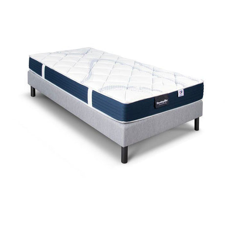 Ensemble matelas sommier  90x190 marque DUNLOPILLO - Hauteur 18 cm - Mousse Aérial - Soutien Ferme - Fabriqué en France