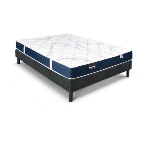 Ensemble matelas sommier  140x190 marque DUNLOPILLO - Hauteur 18 cm - Mousse Aérial - Soutien Ferme - Fabriqué en France