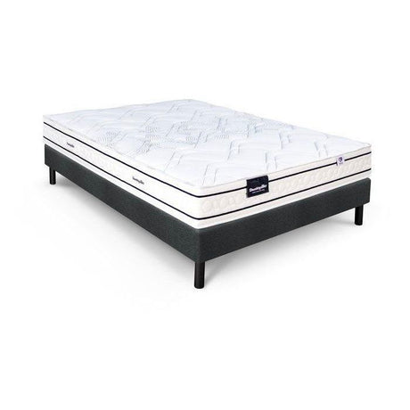 Ensemble matelas sommier  160x200 marque DUNLOPILLO - Hauteur 20 cm - Ressorts ensachés -5 zones - Equilibré - Fabriqué en France