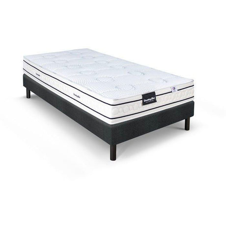 Ensemble matelas sommier  90x190 marque DUNLOPILLO Hauteur 21 cm - Latex - Aération -7 zones- Soutien Équilibré - Fabriqué en France