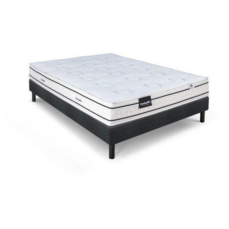 Ensemble matelas sommier  140x190 marque DUNLOPILLO Hauteur 21 cm- Latex -Aération -7 zones- Soutien Équilibré - Fabriqué en France