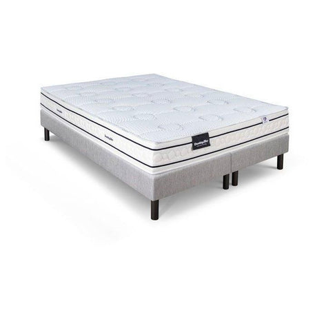 Ensemble matelas sommier  160x200 (2x80)marque DUNLOPILLO Hauteur 21 cm- Latex -7 zones - Soutien Équilibré - Fabriqué en France