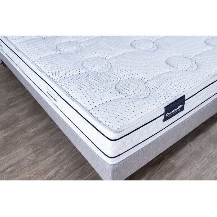 Ensemble matelas sommier  160x200 (2x80)marque DUNLOPILLO Hauteur 21 cm- Latex -7 zones - Soutien Équilibré - Fabriqué en France