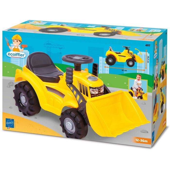 Porteur Tracto pelle - ECOIFFIER - Jaune - Pour Enfant de 12 a 36 mois