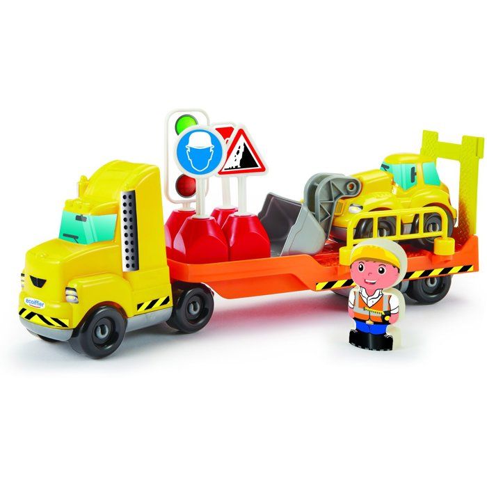 Jouet de chantier - Ecoiffier - Pelleteuse et camion avec accessoires - Jaune - Mixte - 18 mois+