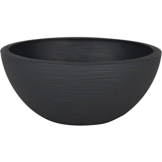 Pot vasque Ř 25 cm - EDA - Graphit Up - 3,3 L - Intérieur/ Extérieur - Décor Graphique - Ř 24,5 x H. 10,5 cm - Gris Anthracite