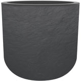 Pot de fleurs Rond 50 cm - EDA - Volcania Up - 67 L - Intérieur/Extérieur - Décor Pierre - Ř 48,5 x H. 46,2 cm - Gris Anthracite