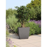 Pot de fleurs - EDA - Carré DIVA BASALT -  42 L - 43,5 x 43,5 x H.44,2 cm - Bac intérieur amovible - Gris anthracite