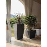 Pot de fleurs - EDA - Carré DIVA BASALT -  42 L - 43,5 x 43,5 x H.44,2 cm - Bac intérieur amovible - Gris anthracite
