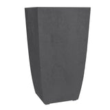Pot de fleurs Carré haut - EDA - Diva Basalt - 42 L - 43,5 x 43,5 x H.78.2 cm -Bac intérieur amovible - Gris anthracite