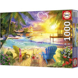 Puzzle - EDUCA - Plage d'Amour - 1000 pieces - 68x48 cm - Pour adultes - Theme nature