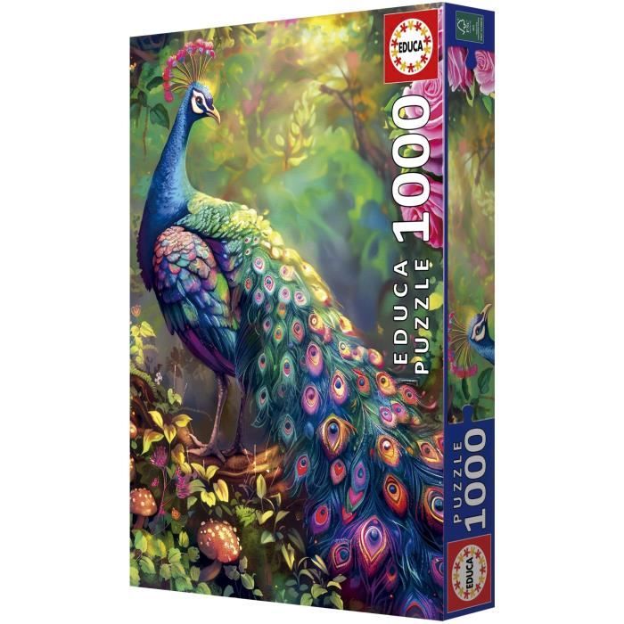 Puzzle - EDUCA - Jardin de Paons - 1000 pieces - 68x48 cm - Pour adultes a partir de 12 ans