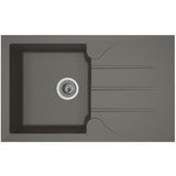 STRADOUR Evier cuisine a encastrer 1 bac + 1 égouttoir Aloa - Résine - 81 x 50 cm - Gris béton
