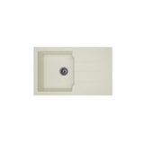 STRADOUR Evier cuisine a encastrer 1 bac + 1 égouttoir Aloa - Résine - 81 x 50 cm - Blanc