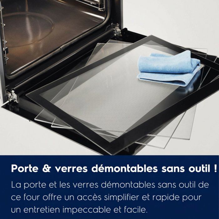 Four encastrable - Pyrolyse - Chaleur tournante pulsée - ELECTROLUX EOF6P46Z - Porte froide - 45 recettes pré-programmées