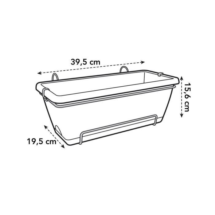 ELHO Balconniere BARCELONA - 39,5 x 19,5 x 15,6 cm - Anthracite