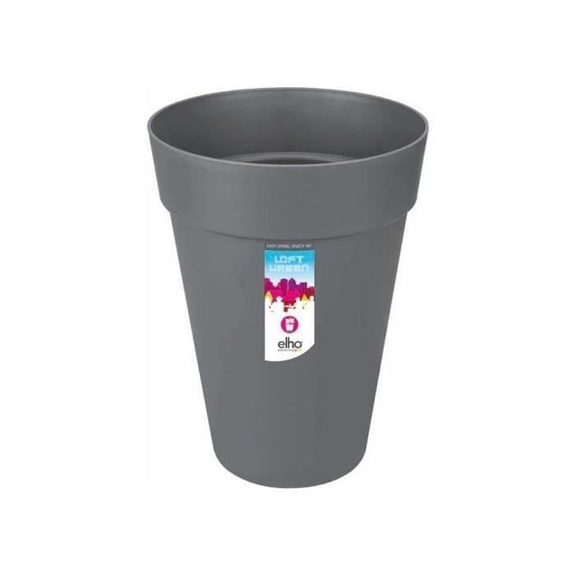 ELHO Pot de fleurs Loft Urban rond Haut - Ř 42 x H 56 cm - Extérieur - 100% recyclé - Noir