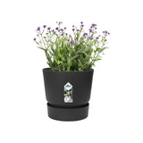 ELHO Pot de fleurs rond Greenville 30 - Extérieur - Ř 29,5 x H 27,8 cm - Vivre noir