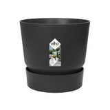 ELHO Pot de fleurs rond Greenville - Ř 47 x H 44 cm - Extérieur - 100% recyclé - Noir