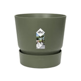 ELHO Pot de fleurs rond Greenville 25 - Extérieur - Ř 24,48 x H 23,31 cm - Vert feuille