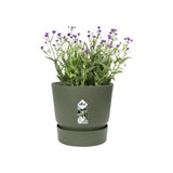ELHO Pot de fleurs rond Greenville 25 - Extérieur - Ř 24,48 x H 23,31 cm - Vert feuille
