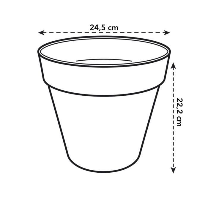 ELHO Pot de fleurs rond Loft Urban 25 - Extérieur - Ř 24,5 x H 22,2 cm - Jaune ocre