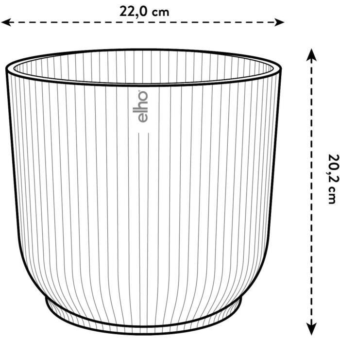 ELHO Pot de fleurs Rond VIBES - Ř22 x H20,16 cm - Plastique - Bleu Foncé