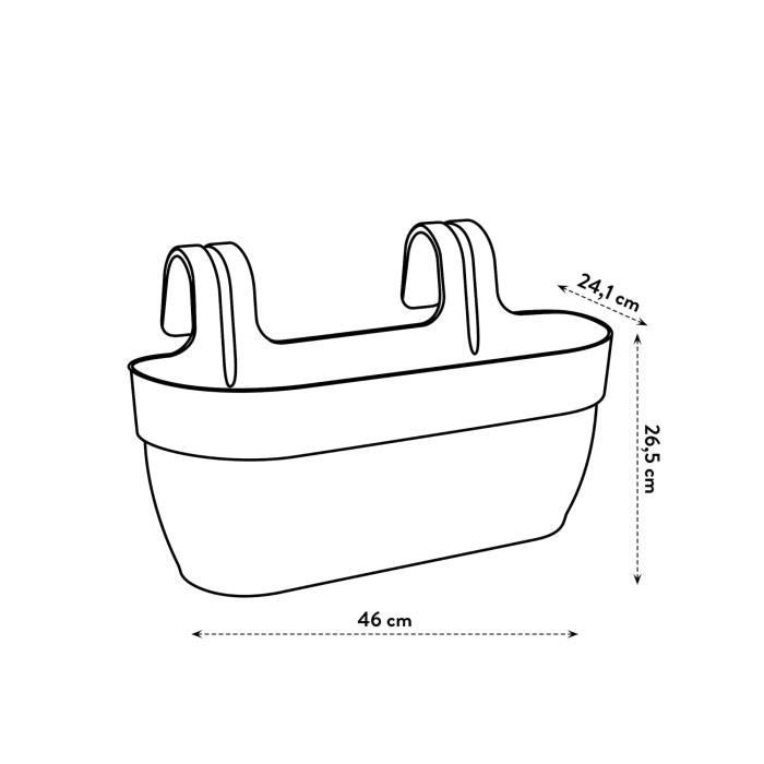 ELHO Balconniere Vibia Campana Easy Hanger L - 24,1 x 46 x H26,5 cm - Vert pistache - Plastique régénéré - Avec réserve d'eau